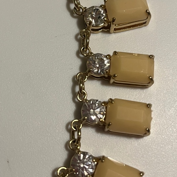 J.Crew Statement Necklace – Neutral Cream Beads & Crystals Collar - Picture 2 of 4